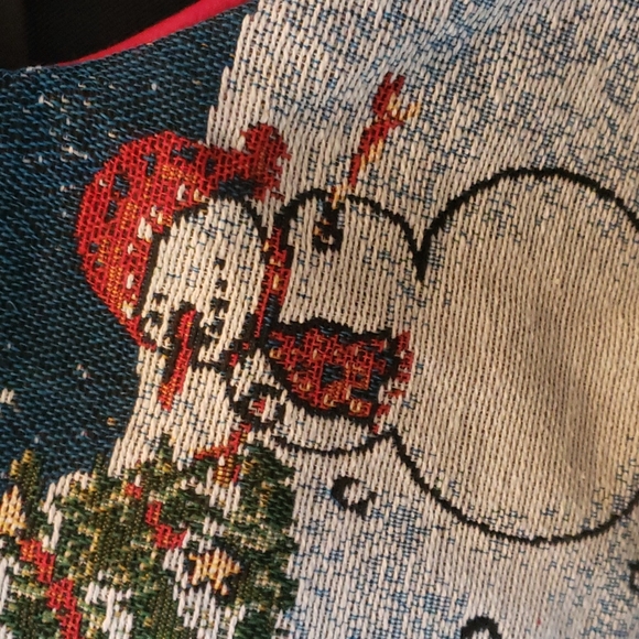 Snowman Christmas Stocking. Machine woven cotton/polyester - Picture 5 of 12